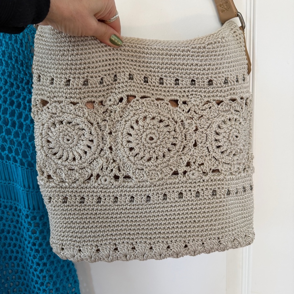 SET! Medium Vetchy Teal Swim Cover Up + The Sak Beige/Bronze Woven Shoulder Bag - Picture 7 of 16